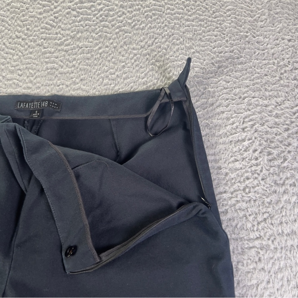 Lafayette 148 New York Pants Womens 6 Black Cropped Straight Leg Preppy Casual - Picture 9 of 11